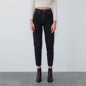 zara black denim mom fit🖤